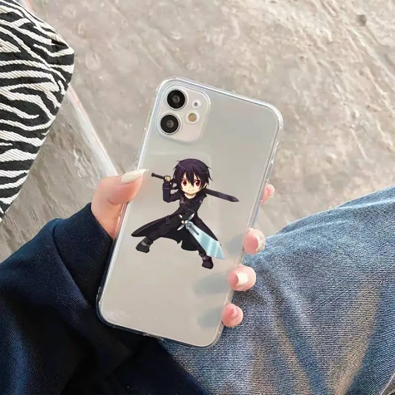 

Sword Art Online SAO Anime Phone Case Transparent Clear for iPhone 11 12 mini pro XS MAX 7 8 6 6S Plus X 5S SE 2020 XR