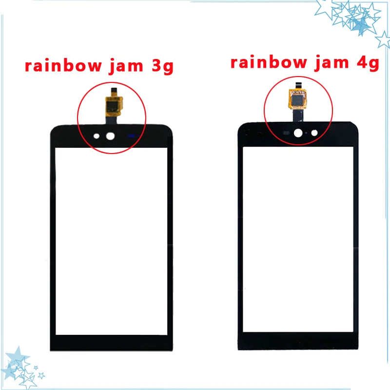 

Мобильный сенсорный экран 5,0 дюйма для Wiko Rainbow Jam 3G, сенсорный экран, передняя стеклянная панель, дигитайзер, датчик для Wiko Rainbow Jam 4G, часть