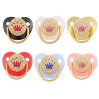 xcqgh 1pcs crown baby pacifiers dummy soother food grade silicone nipple for newborn