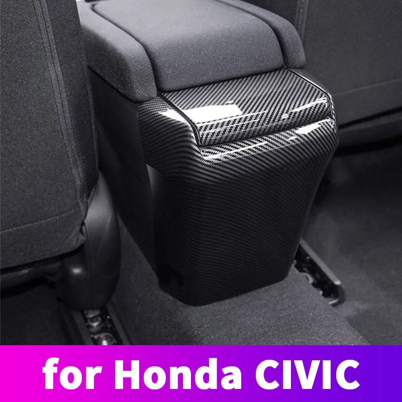 

In-car anti-kick board central armrest box protective interior decoration modification For Honda Civic 10th 2016 2017 2018 2019