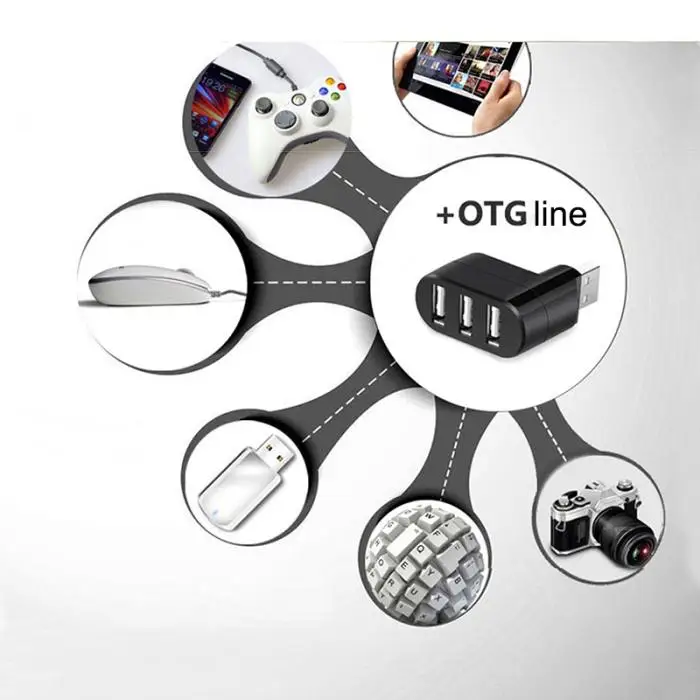 

Usb2.0 Hub Splitter 3-port High Speed Mini Rotary Splitter Box