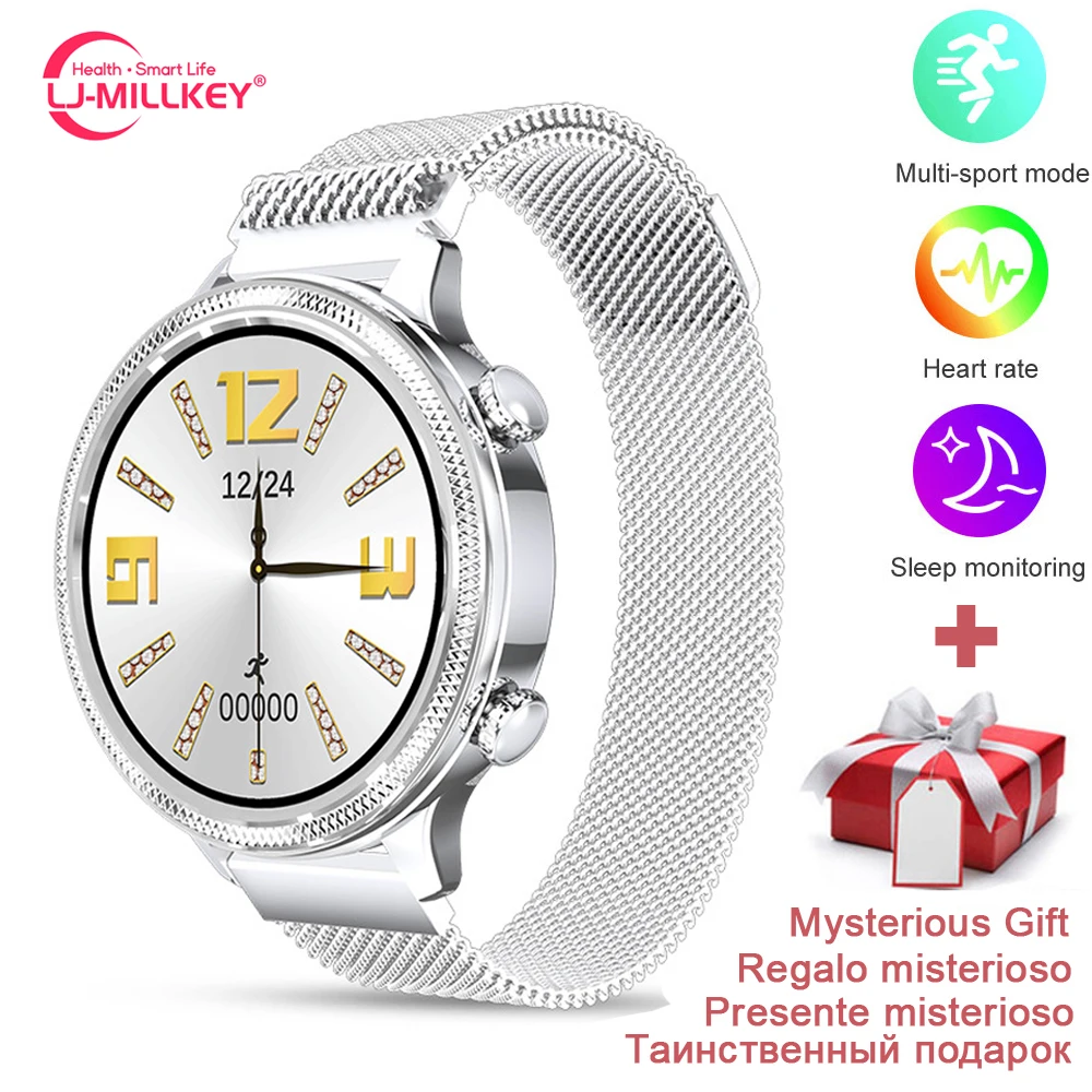 Смарт часы M3 браслет для женщин умные сенсорный круглый экран фитнес трекер