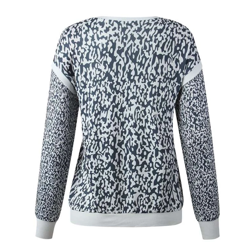 Женские свитшоты пуловер с леопардовым принтом на осень и зиму модные женские