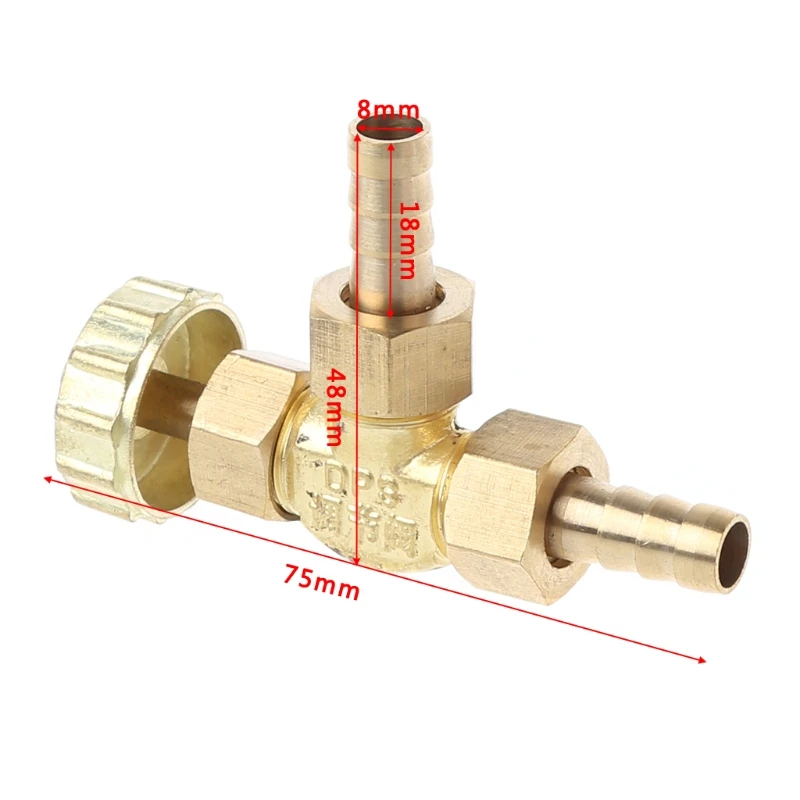 

Elbow Brass Needle Valve 8mm Propane Butane Gas Adjuster Barbed Spigots 1 Mpa