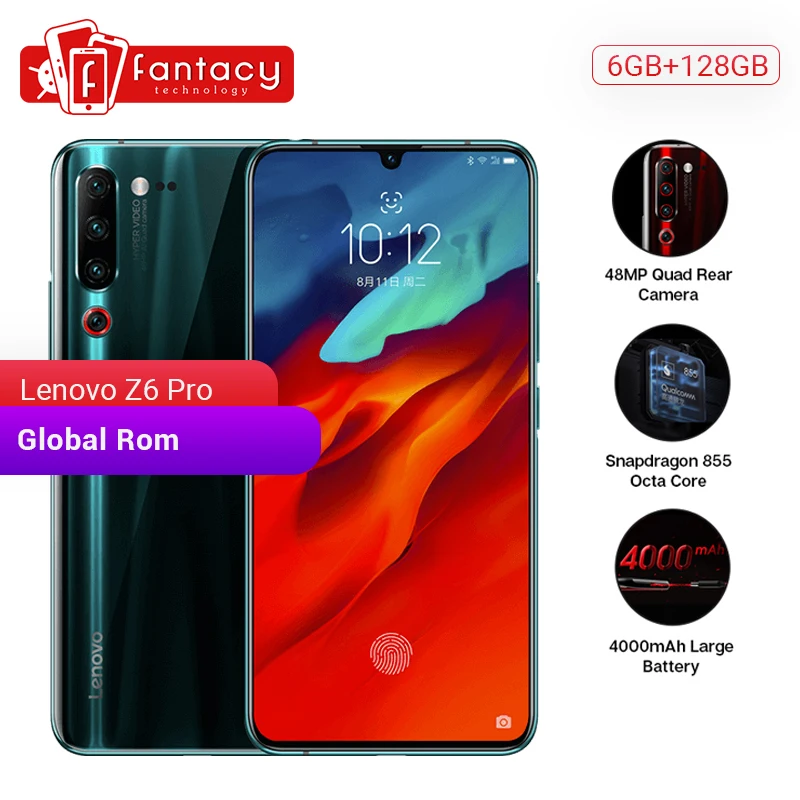 Lenovo Z6 Pro смартфон с восьмиядерным процессором Snapdragon 855 ОЗУ 6 ГБ ПЗУ 128 39 дюймов 1080P