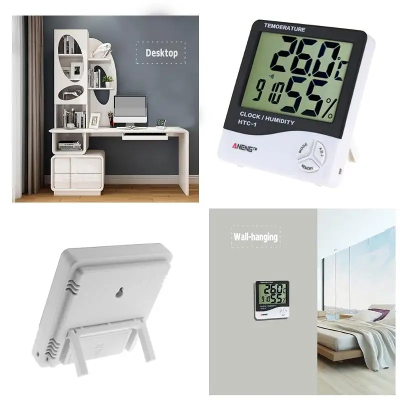 Метеостанция с часами многоцветный цифровой термометр гигрометр ЖК дисплеем для