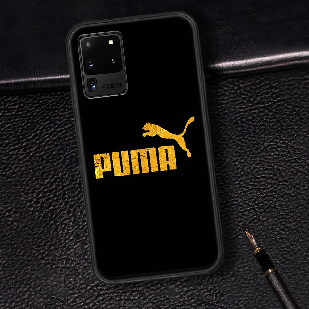 

Puma Sport Brand Phone Case Cover Hull For Samsung Galaxy S 6 7 8 9 10 e 20 Edge Note 8 9 10 Plus black Hoesjes Silicone Etui