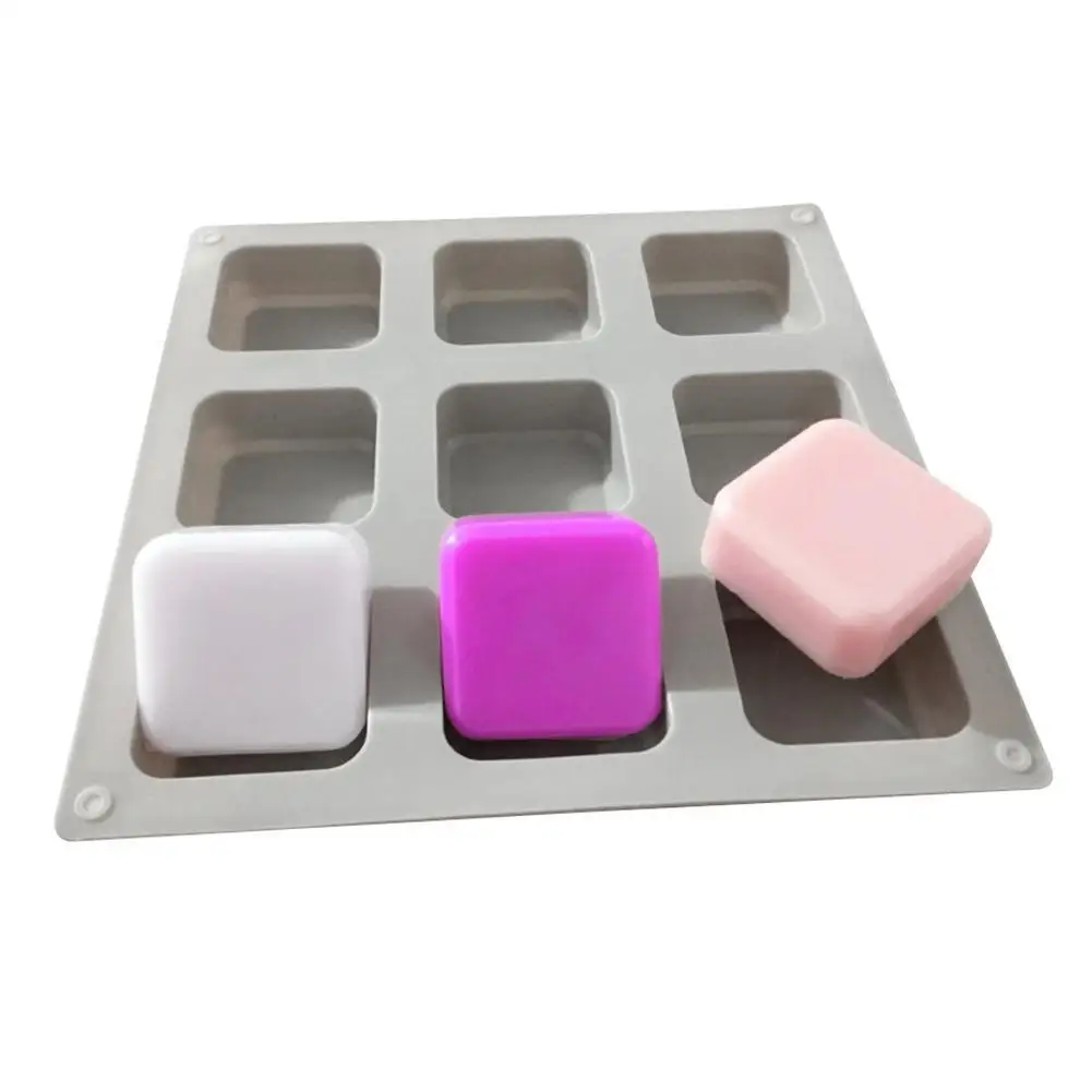 

Silicone Soap Molds Resin Mould 9 Cavities Square DIY Handmade Baking Mold Cake Pan For Ice Making Pdding Muffin Loaf Brownie