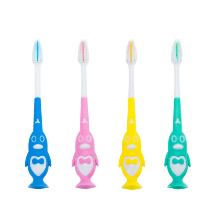 

Kids Toothbrush Children's Non Slip Handle Cartoon Soft Toothbrush Penguin Shape Tooth Brush Tooth Care Tool KidTravelTeethbrush