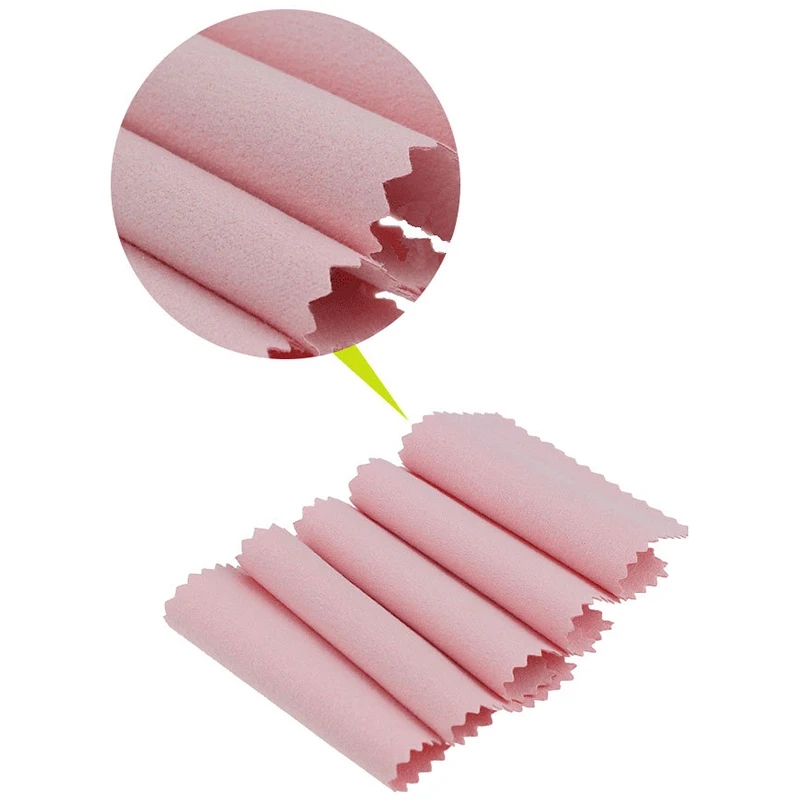 

250Pcs Silver Polish with Opp Bags Cloth for Silver Golden Jewelry Cleaner Color Microfiber Suede Fabric Material