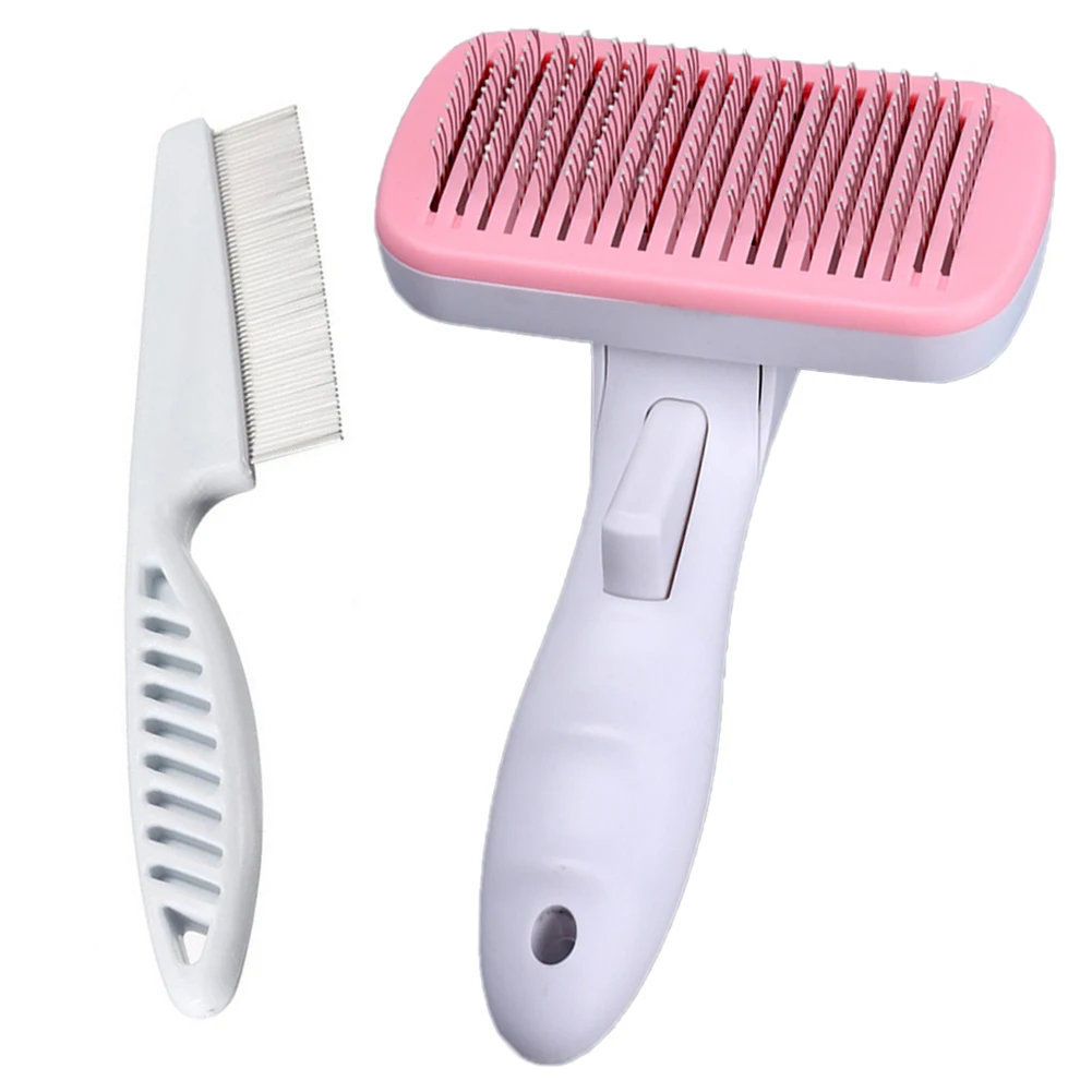 Щетка для собак 2 шт. самоочищающаяся щетка кошек с массаж частиц удаляет