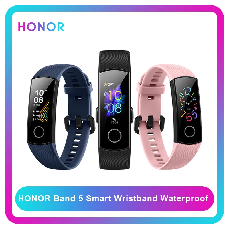 Смарт браслет Honor Band 5 водонепроницаемый с несколькими языками Bluetooth кислородный