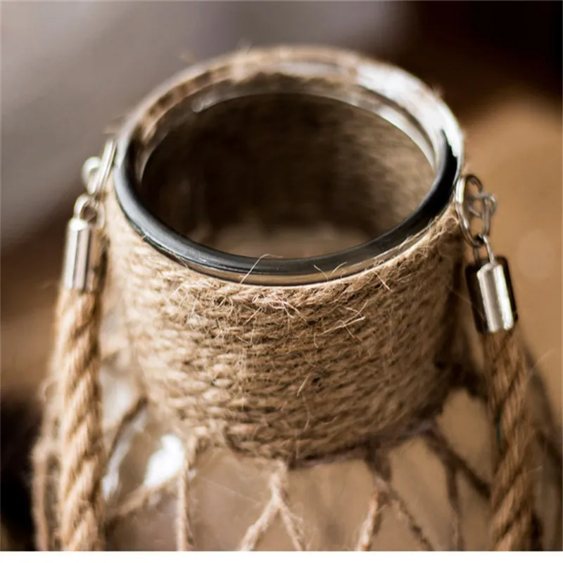 Новейшая пеньковая веревка ваза ручной работы в американском стиле стеклянная