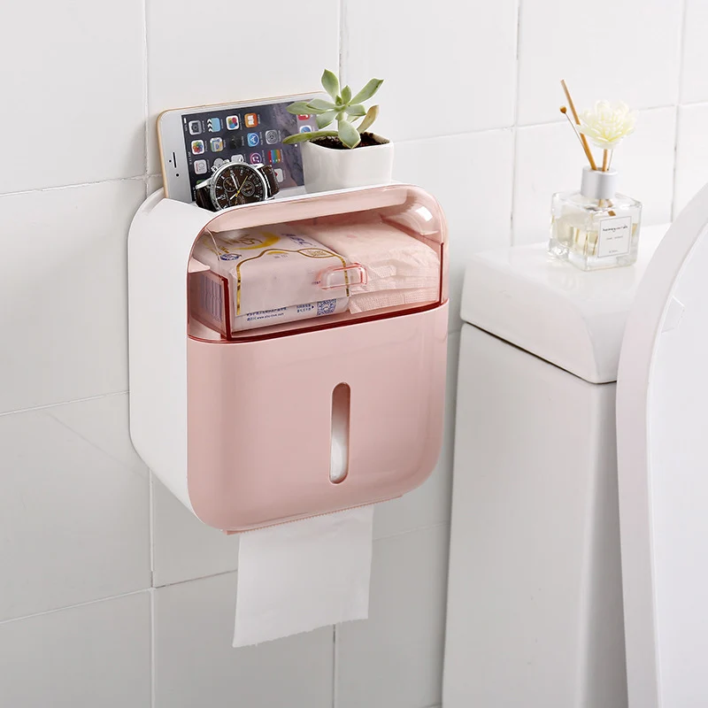 Pink Держатель для туалетной бумаги Водонепроницаемый креативный держатель для бумажных полотенец для кухни, ванной, туалетная бумага коробка для хранения держатель рулона унитаза - Цвет: Pink