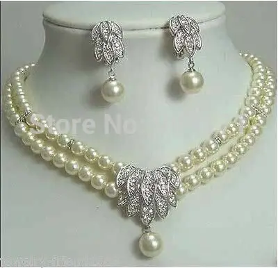 Ювелирные изделия Жемчужное ожерелье серьги набор|Ювелирные наборы| |