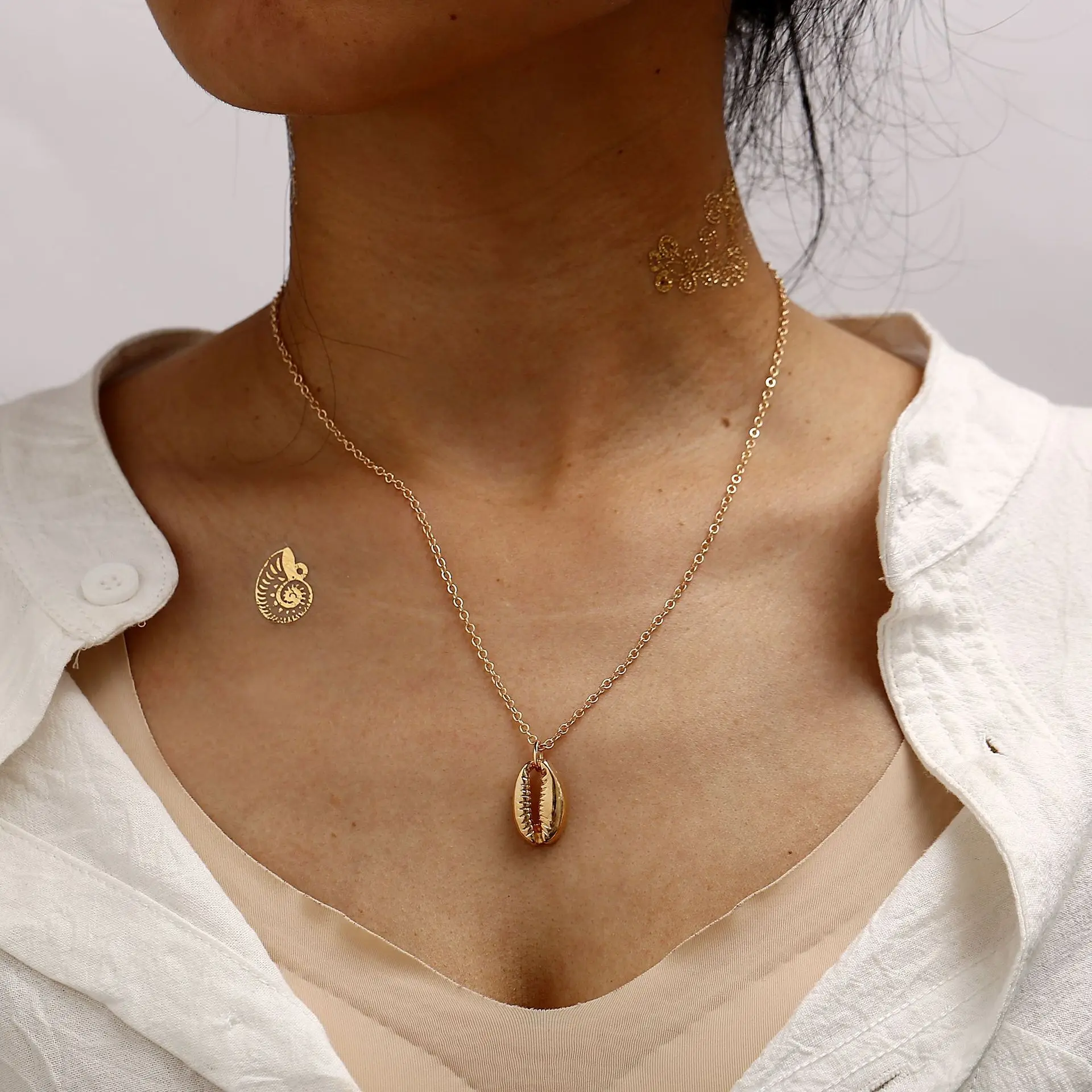 Морской модные Раковина Морская звезда кулон ожерелье 2019 золото Цвет Ретро