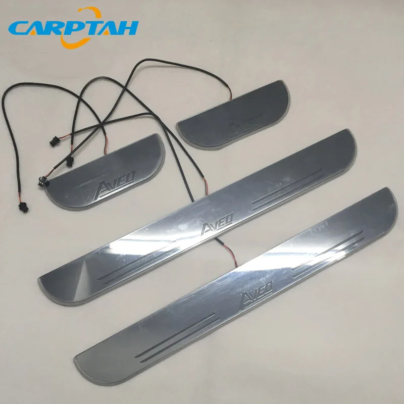 CARPTAH отделка педали автомобиля наружные части светодиодный порог Накладка тропинка динамический стример светильник для Chevrolet Aveo 2011