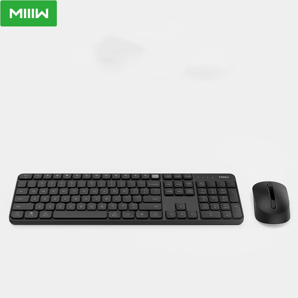 

MIIIW Wireless Office Keyboard & Mouse Set Only One USB control 104 Keys 2.4GHz Multi System Compatible Wireless Keyboard