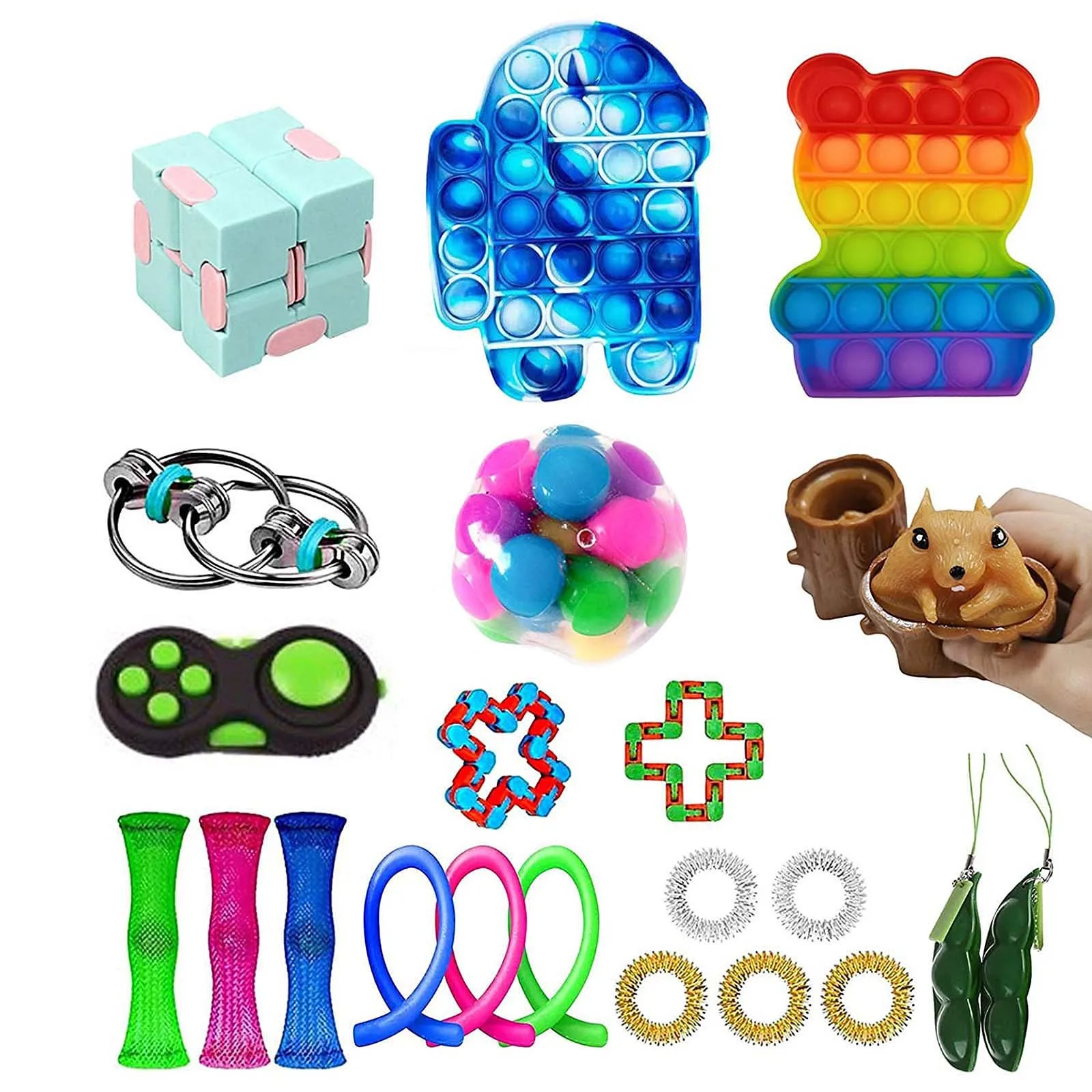 

Adults Children Squishy Sensory Antistress Relief Figet Toys Fidget Toys Anti-Stress Set Stretchy Strings Gift Pack DropShippin