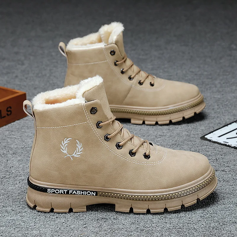 

Men Boots Men's Winter Shoes Fashion Snow Boots Shoes Plus Size Winter Sneakers Ankle Men Shoes Winter Boots Black Footwear