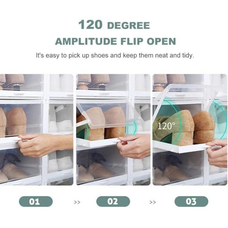 Многофункциональные утолщенные складные ящики для хранения обуви 3 шт.