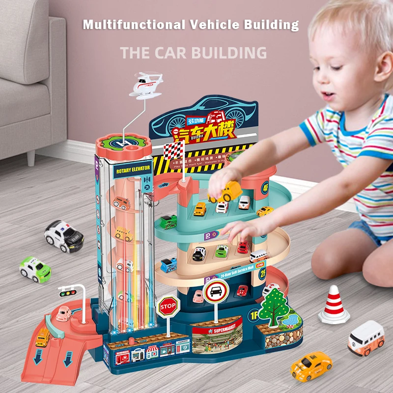 

Rail Car Multifunctional Racing Car Building Parking Lot Children's Educational Toys Breakthrough Game Halloween Christmas Gift