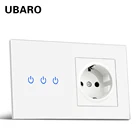UBARO EU GR RU ES сенсорная панель из закаленного стекла с выключателем и Usb-разъемом