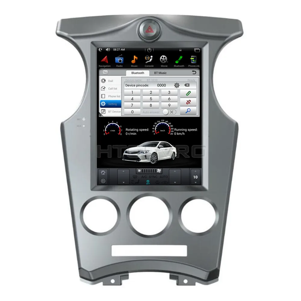 YMODVHT 10 4 дюйма Telsa стиль вертикальный экран четырехъядерный Android 7 1 2 Гб RAM