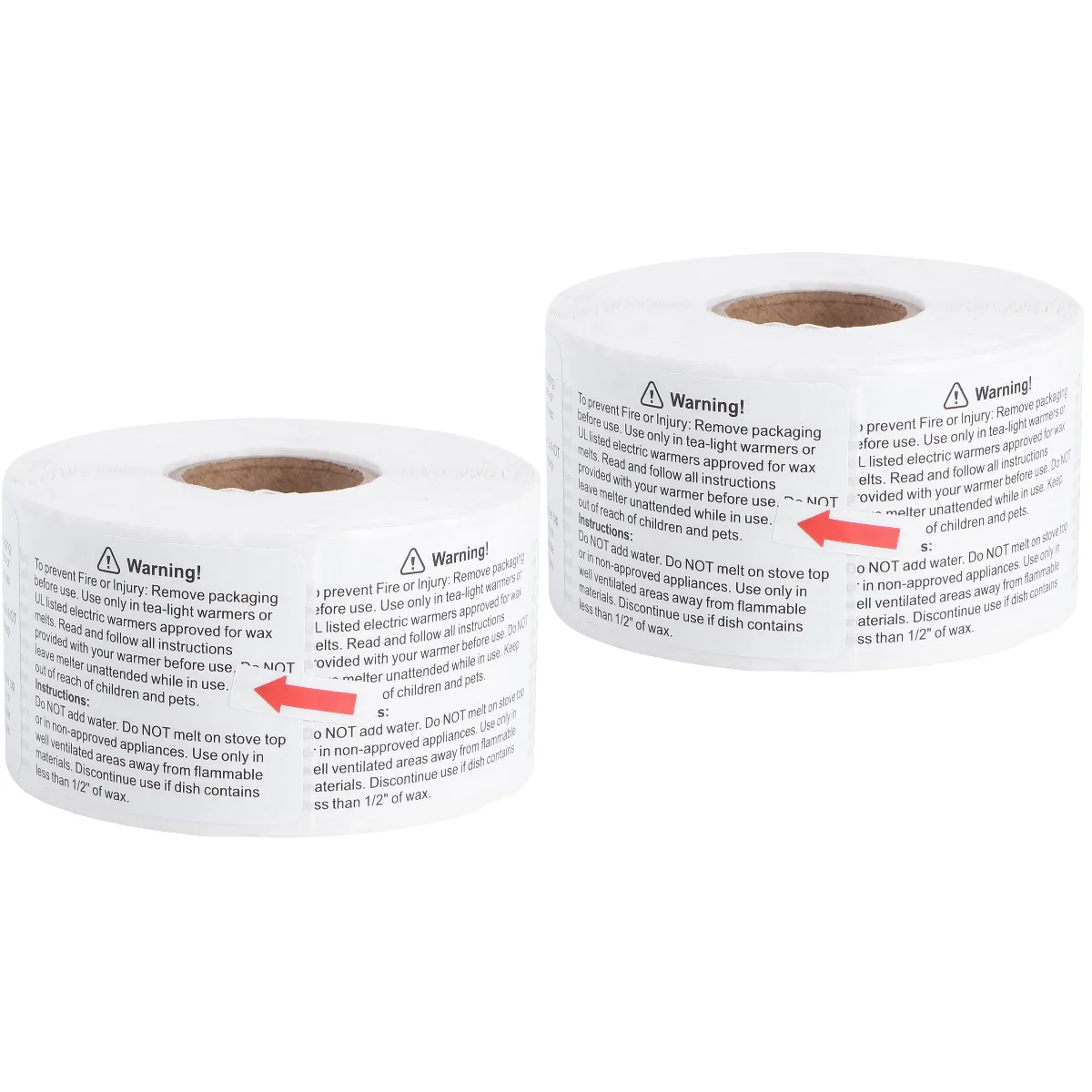 

2 Rolls Candle Safety Decal Candle Warning Label Wax Melting Safety Sticker
