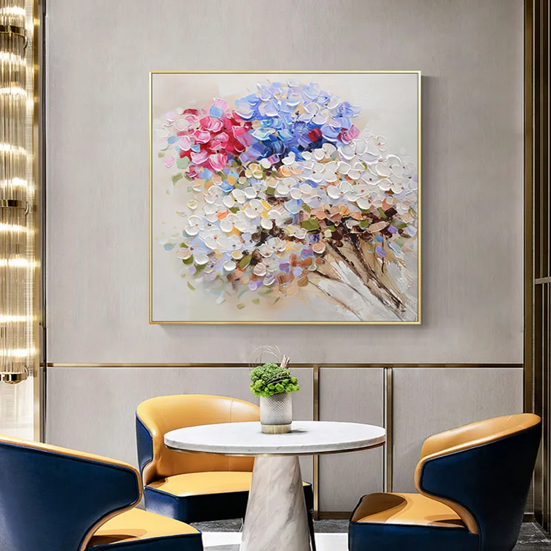 100% роспись вручную цветные цветы украшение для гостиной спальни живопись