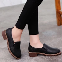 new style womens flat sole shoes round toe oxford shoes womens pu cowboy casual shoes