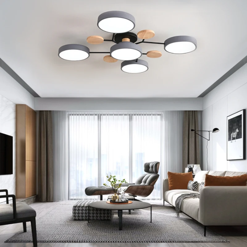$25.20 Modern bedroom living room LED ceiling light kitchen wooden chandelier dining room ceiling chandelier villa interior lighting