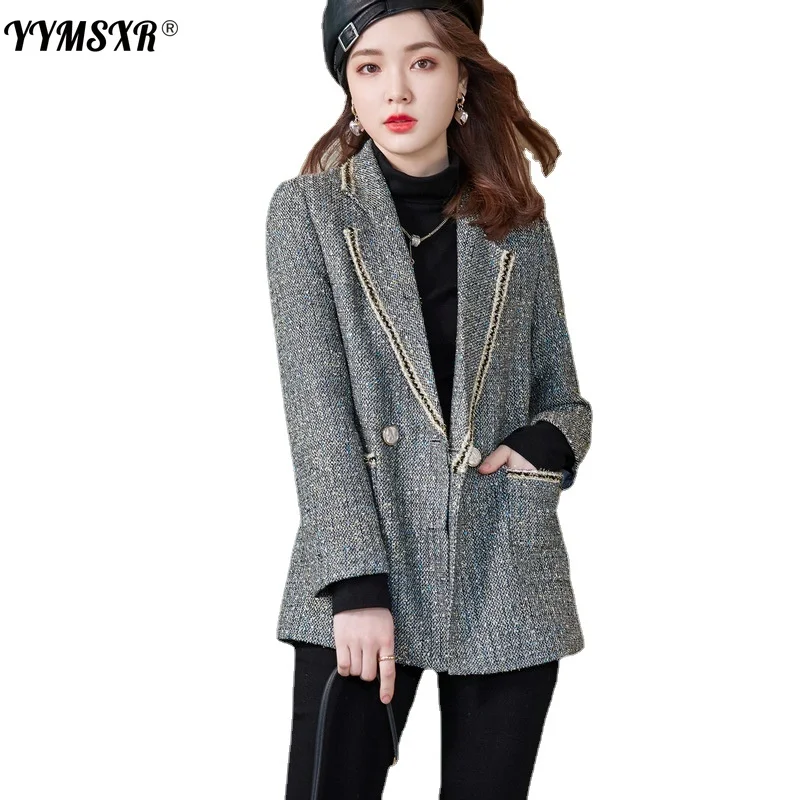 2022 Autumn and Winter Jacket Women's Professional Long-sleeved Office Small Suits High-quality Formal Wear Work Clothes Female