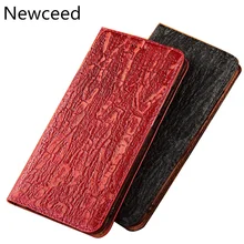 Bark Pattern Genuine Leather Business Phone Case For UMIDIGI BISON GT/Umidigi A11/Umidigi X Phone Bags Standing Cases Coque Capa