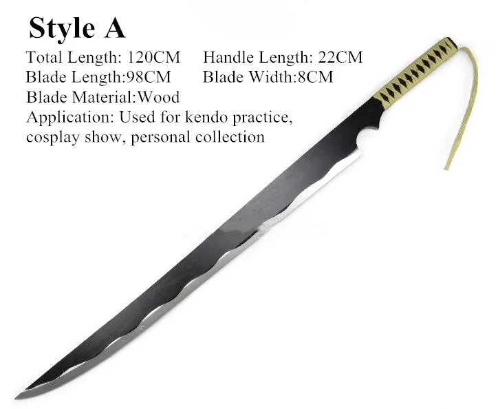 Бесплатная доставка нож для косплея из аниме Kurosaki Ichigo Katana лезвие оружия реквизит