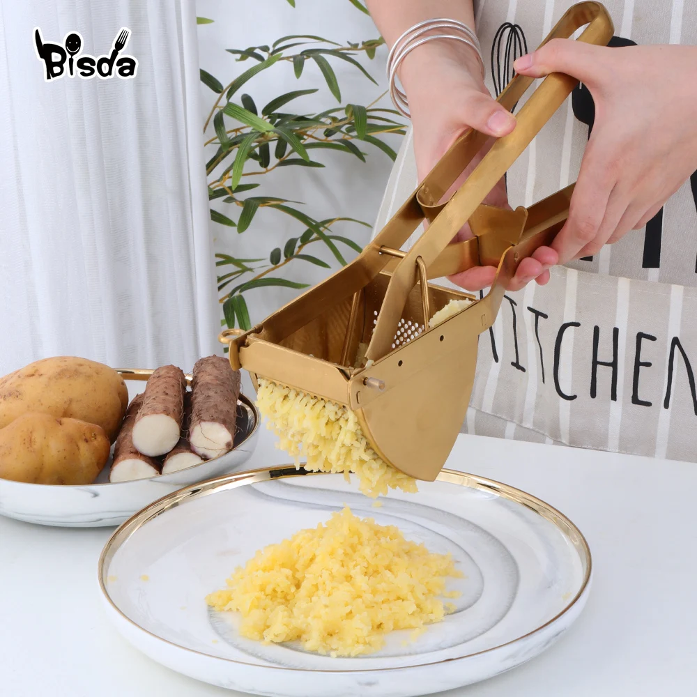 

1PC Stainless Steel Potato Masher Garlic Presses Kitchen Utensils Hand Manual Vegetable Fruit Juicer Orange Lemon Squeezer