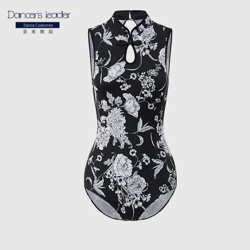 

Балетное трико для женщин, Ципао, цельный купальник, тренировочная одежда для взрослых, гимнастика, трико балерины, сценические костюмы