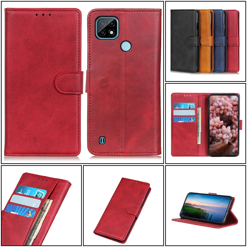 

Flip Leather Case For OPPO Realme C25 C25C C21 C20 C15 C12 C11 C3i C3 GT V15 V13 V11 V5 V3 Q2I X50 X50M Pro 5G Wallet Cover Capa