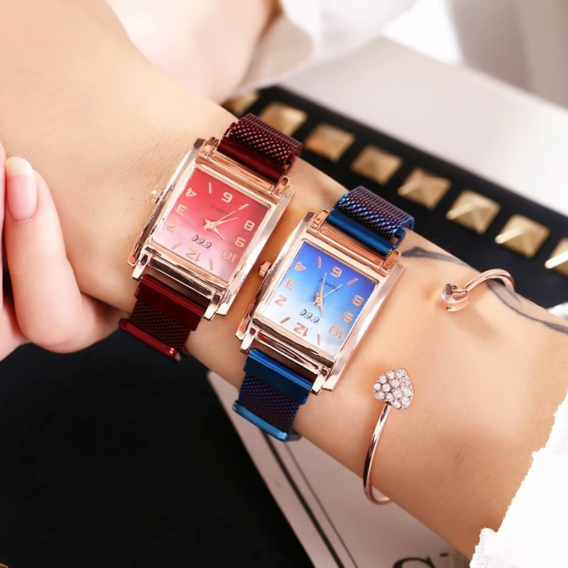 Женские квадратные часы с арабскими цифрами роскошные Дамские Кварцевые