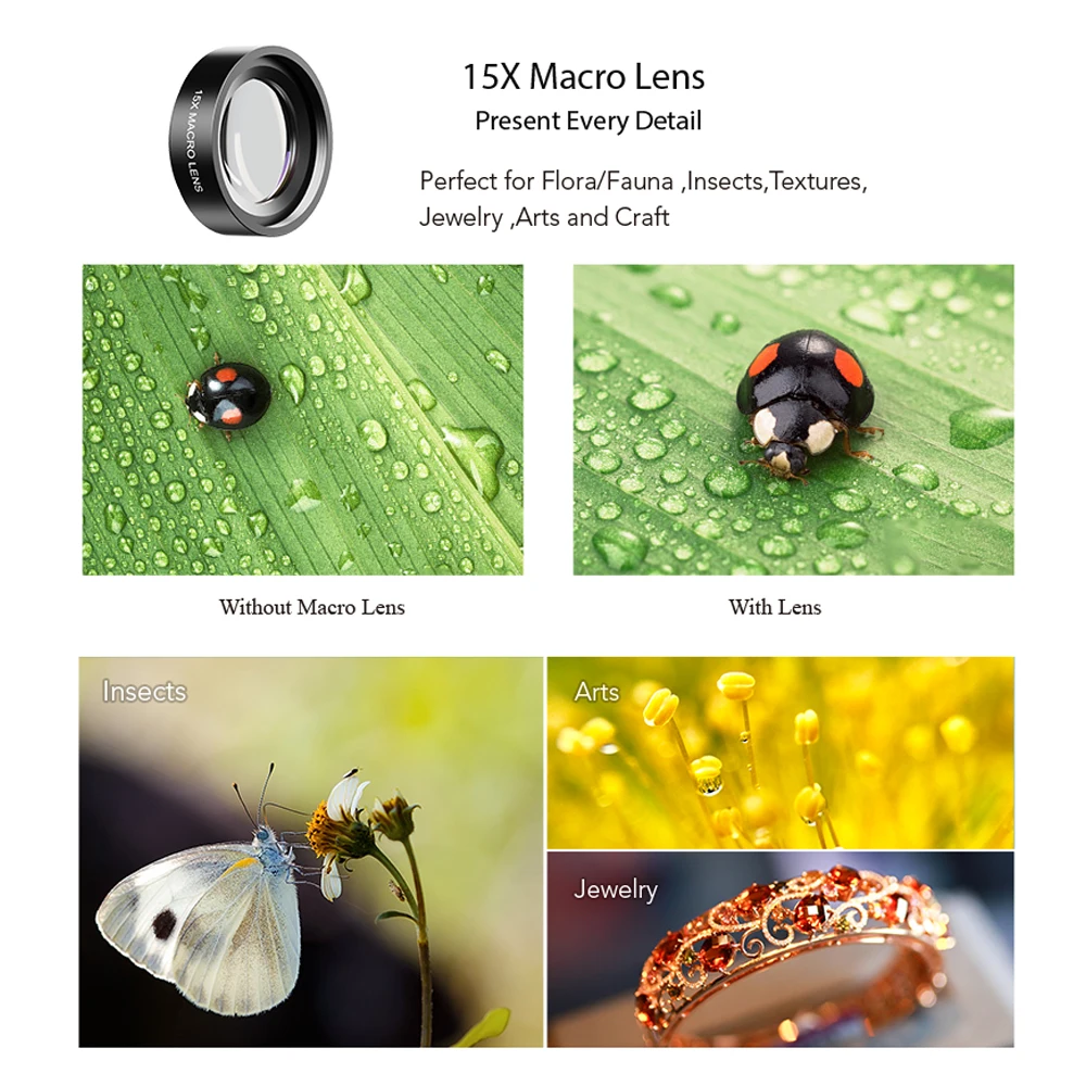 

APEXEL7 in 1 phone lens kit 0.45x wide +37mm UV Full Blue Red Color Filter+CPL ND32+Star Filter for iPhone Xiaomi all Smartphone