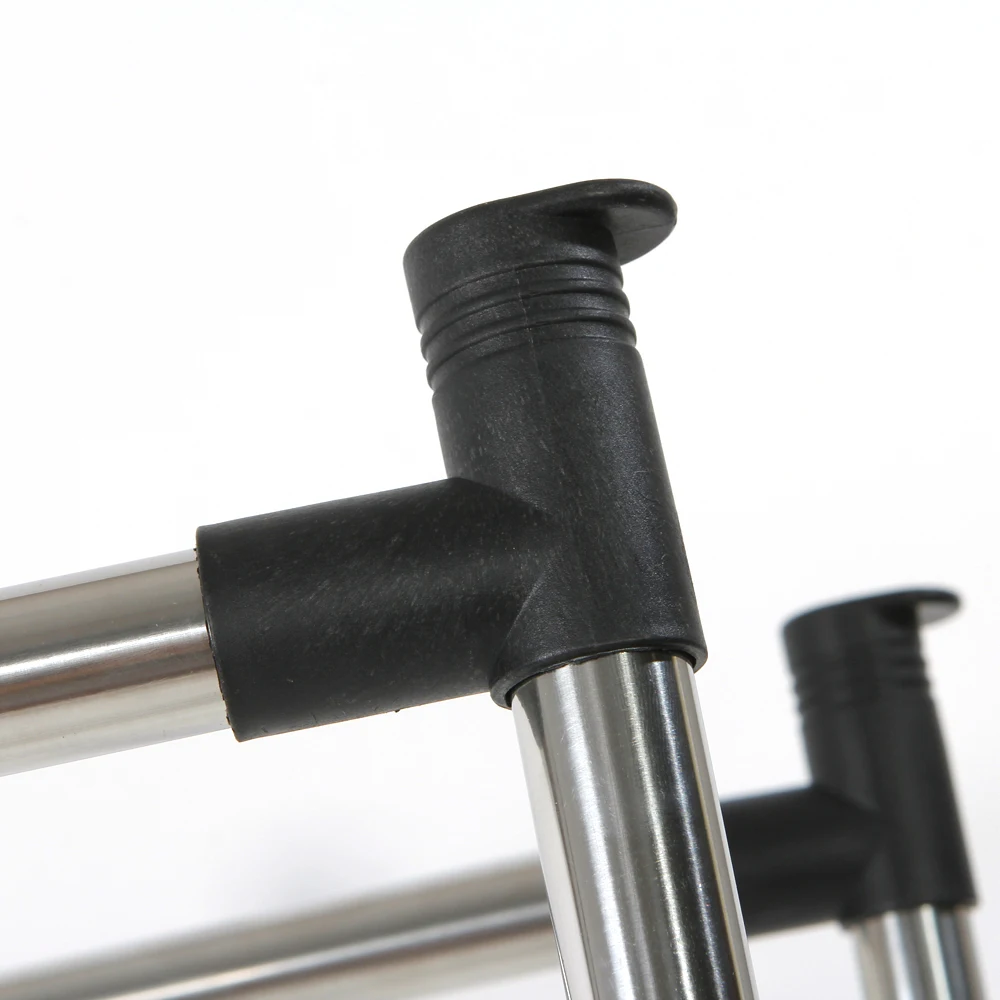 

Dual-bar Vertically-stretching Stand Clothes Rack with Shoe Shelf Silver