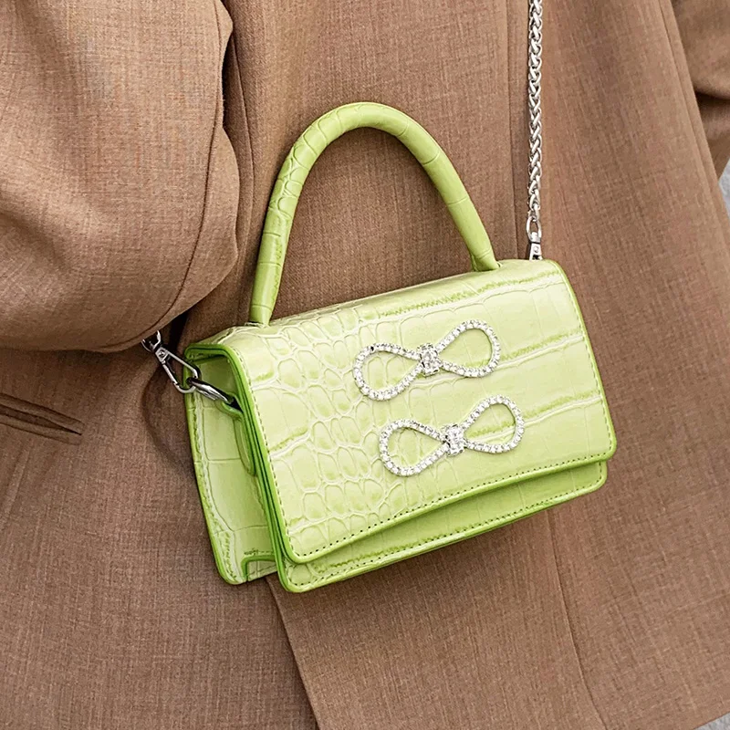 

Alligator Shoulder Bags for Women Stone Pattern Messenger Bag Female Simple Chain Handbags Pu Leather Small Flap Tote Bags Sac