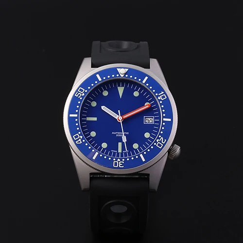 BLUE Модные часы для дайвинга из нержавеющей стали NH35 Movement сапфировое стекло 200 м водостойкий керамический ободок 62MAS часы для мужчин - Цвет: BLUE