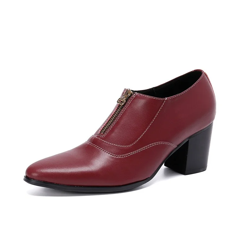 

Туфли дерби мужские из натуральной кожи, классические, заостренный носок, высокий каблук, ручная работа, Свадебная обувь для вечеринок