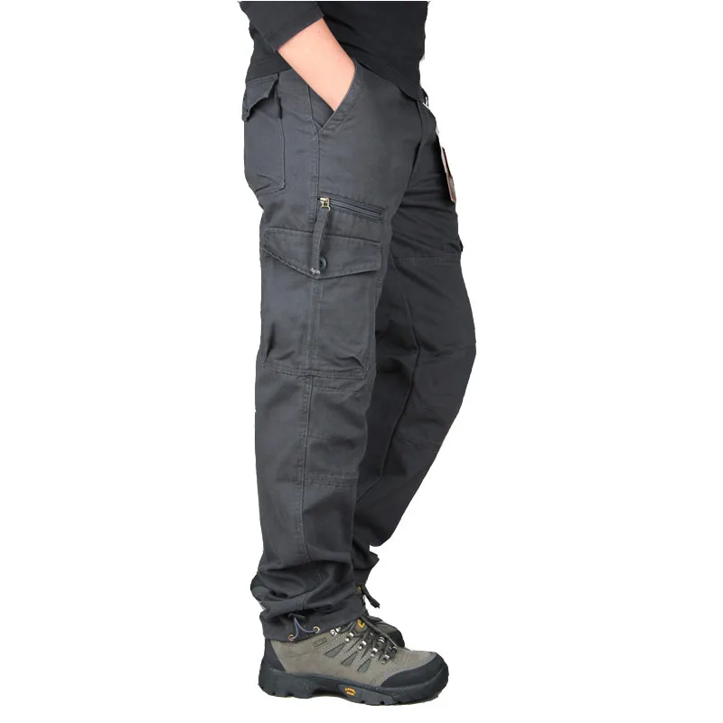 

2021 Cargo Pants Men Outwear Multi Pocket Tactical Military Pants Army Straight Slacks Trousers Overalls Zipper Pocket Pants