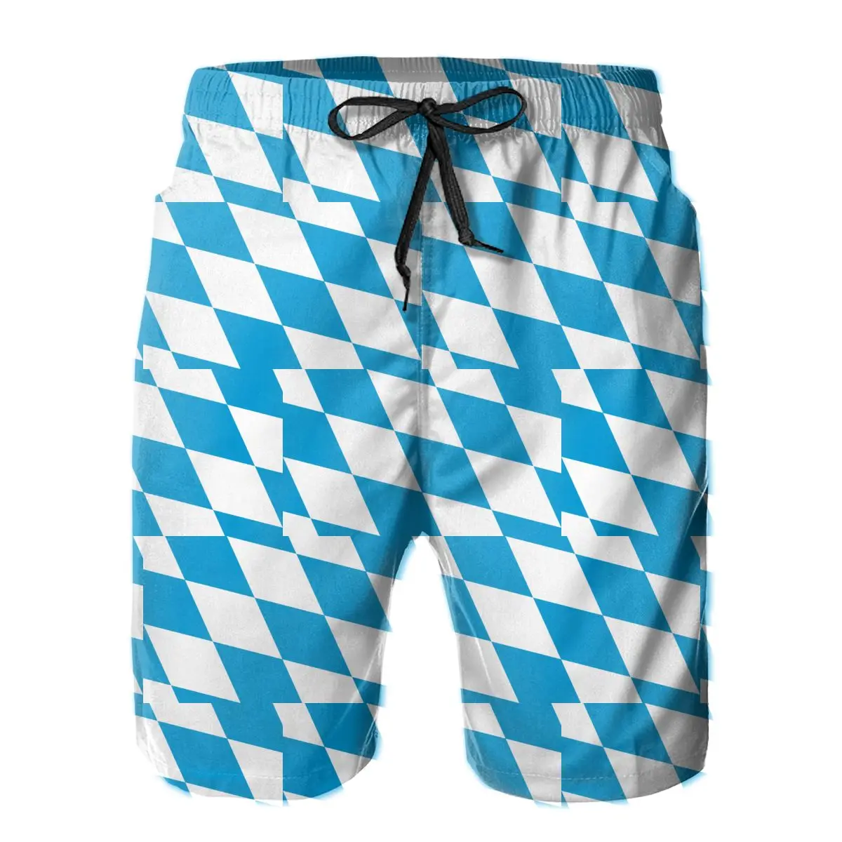 

Summer Men Causal Shorts Breathable Quick Dry Graphic German states basketball Flag Of Bavaria (lozengy) Hawaii Pants