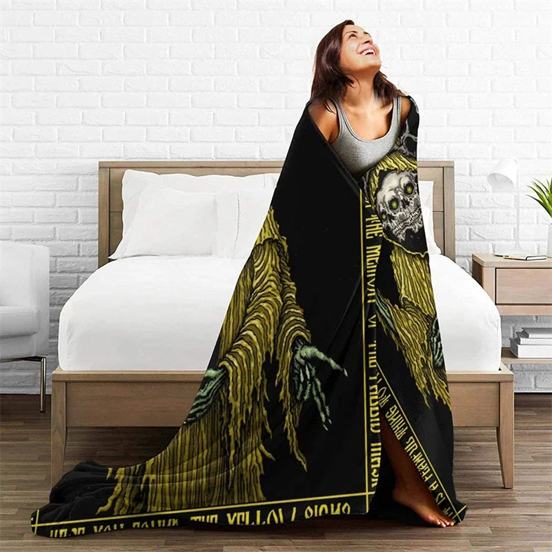 

Hastur Icon Navajo Cubre Camara Green Throw Blanket 3D Print On Demand Sherpa Super Comfortable For Sofa Thin Quilt