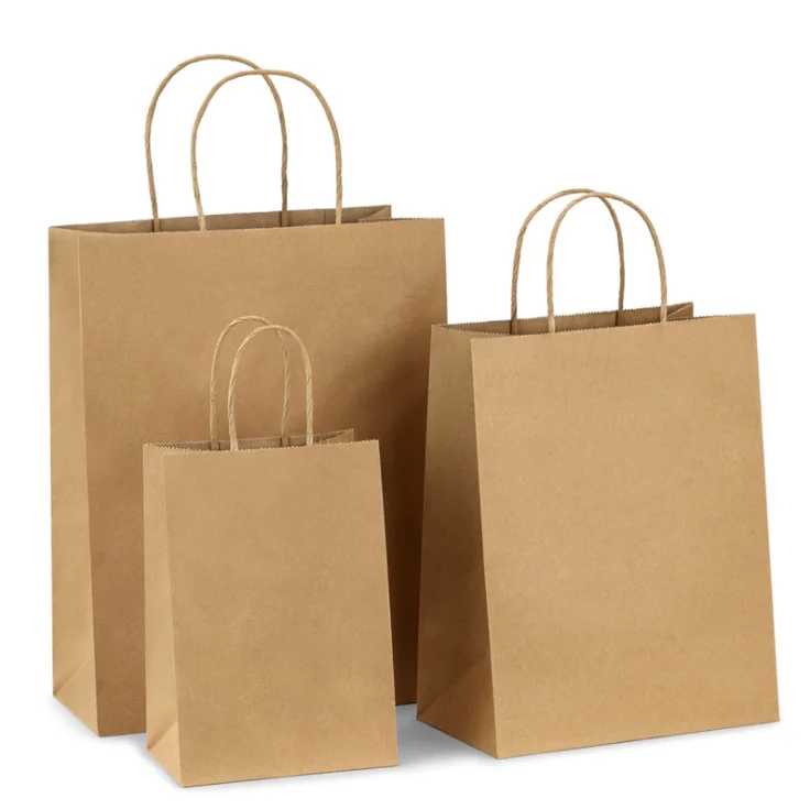 

10 Pcs/lot Gift Bags With Handles Multi-function High-end kraft Paper Bags 6 Size Recyclable Environmental Protection Bag