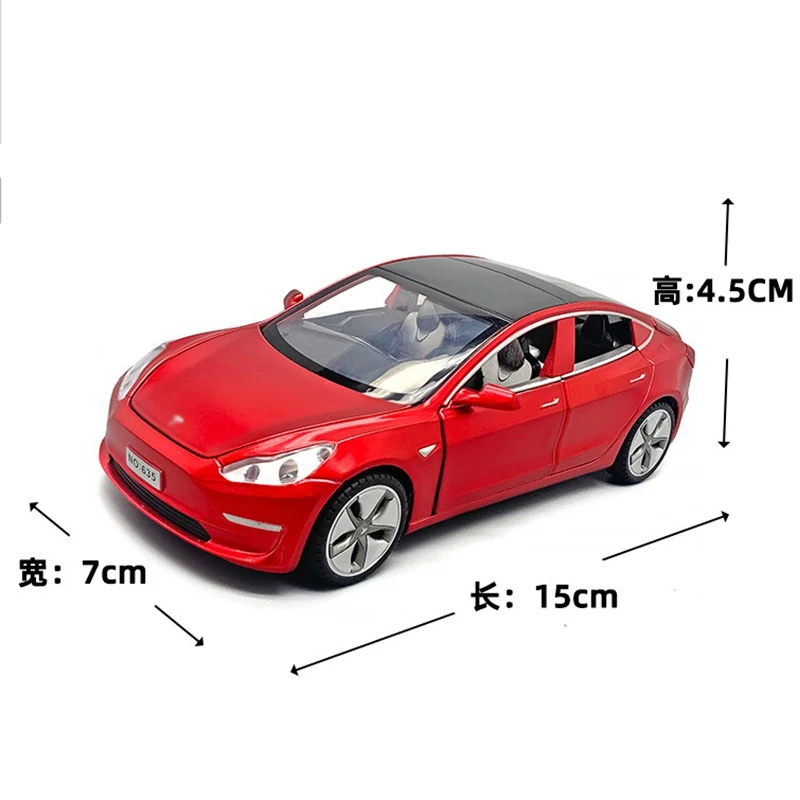 

1/32 Simulation Car Model New Model3 Alloy Die-casting Music Sound and Light Pull Back For Collectibles Childrens Gifts