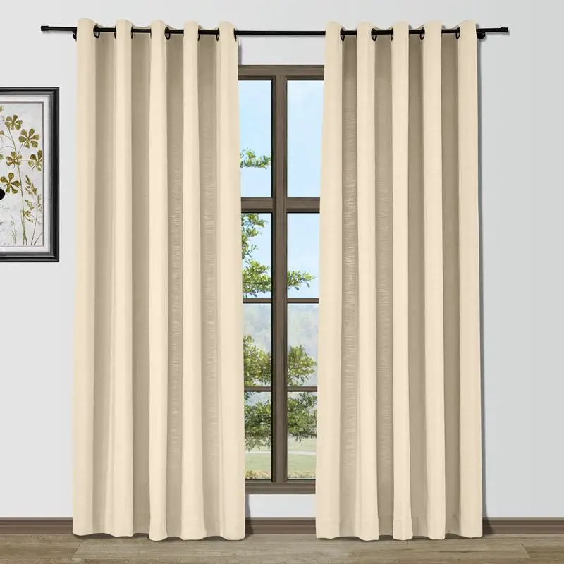 

Grommet Curtain Panels Solid Cotton Linen Window Drapes for the Livingroom Custom Window Curtains (1 Panel) Drapifytex Isabella